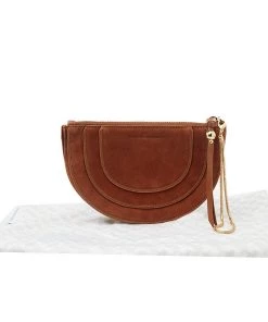 Diane Von Furstenberg Brown Nubuck Leather Wristlet Pouch For Women -Diane Von Furstenberg shop luxury women diane von furstenberg new accessories p527590 004