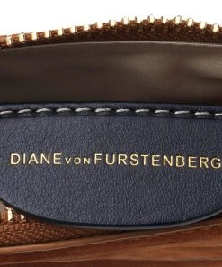 Diane Von Furstenberg Brown Nubuck Leather Wristlet Pouch For Women -Diane Von Furstenberg shop luxury women diane von furstenberg new accessories p527590 009