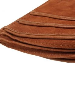 Diane Von Furstenberg Brown Nubuck Leather Wristlet Pouch For Women -Diane Von Furstenberg shop luxury women diane von furstenberg new accessories p527590 010