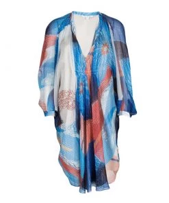 Diane Von Furstenberg Batik Land Print Fleurette Kaftan Dress L For Women