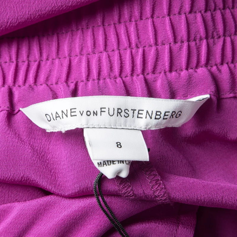 Diane Von Furstenberg Lotus Berry Pink Silk Janeta Jogger Pants M For Women 5 Diane Von Furstenberg Lotus Berry Pink Silk Janeta Jogger Pants M For Women - Image 5