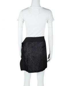 Diane Von Furstenberg Black Sequin Embellished Shizuka Mini Skirt M For Women -Diane Von Furstenberg shop luxury women diane von furstenberg new clothes p116008 0003