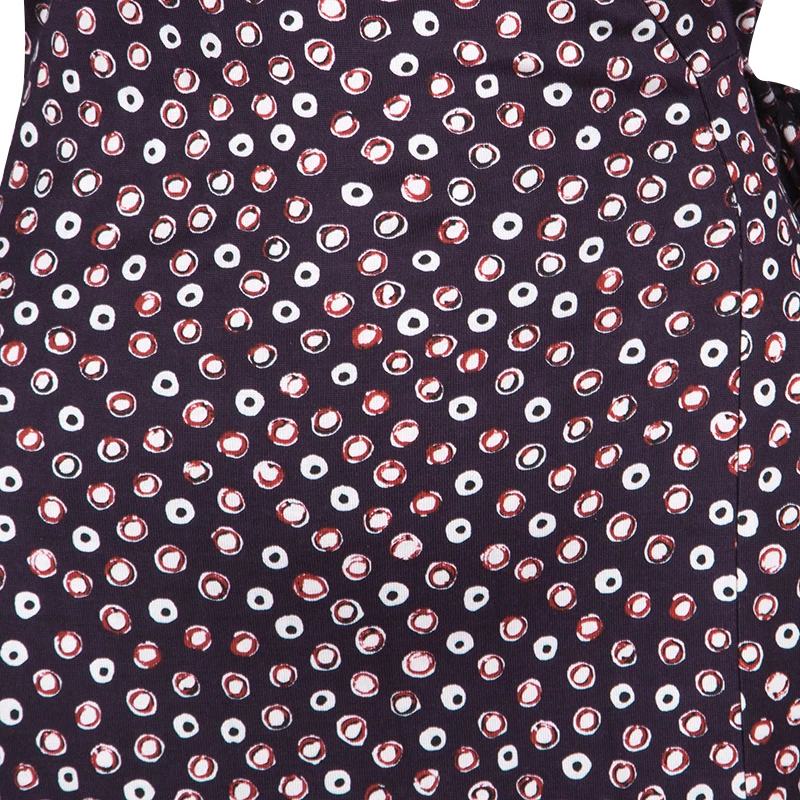 Diane Von Furstenberg Navy Blue Pirouette Dot Print Silk Jersey Cybil Wrap Dress L For Women 4 Diane Von Furstenberg Navy Blue Pirouette Dot Print Silk Jersey Cybil Wrap Dress L For Women - Image 4