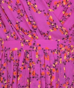 Diane Von Furstenberg Shalamar Pink Floral Printed Silk Sleeveless Bali Wrap Dress L For Women -Diane Von Furstenberg shop luxury women diane von furstenberg new clothes p133293 0004