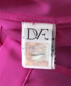 Diane Von Furstenberg Shalamar Pink Floral Printed Silk Sleeveless Bali Wrap Dress L For Women -Diane Von Furstenberg shop luxury women diane von furstenberg new clothes p133293 0005