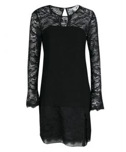 Diane Von Furstenberg Black Drop Waist Lavana Lace Dress M For Women