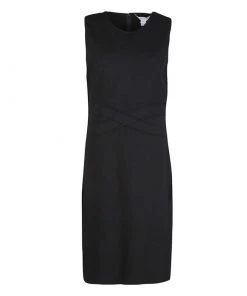 Diane Von Furstenberg Black Jersey Evita Sleeveless Shift Dress M For Women