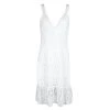 Diane Von Furstenberg White Guipure Lace Sleeveless Tiana Flounce Dress L For Women