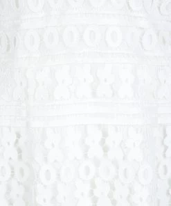 Diane Von Furstenberg White Guipure Lace Sleeveless Tiana Flounce Dress L For Women -Diane Von Furstenberg shop luxury women diane von furstenberg new clothes p135789 0004