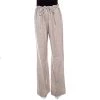 Diane Von Furstenberg Beige Linen Wide Leg Belted Davin Trousers L For Women