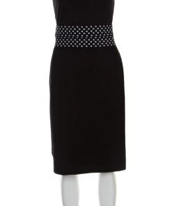 Diane Von Furstenberg Black Dotted Wasitband Detail Elsa Skirt M For Women