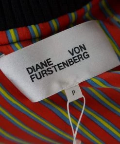 Diane Von Furstenberg Navy Blue Satin Alexander Bomber Jacket XS For Women -Diane Von Furstenberg shop luxury women diane von furstenberg new clothes p149532 0005