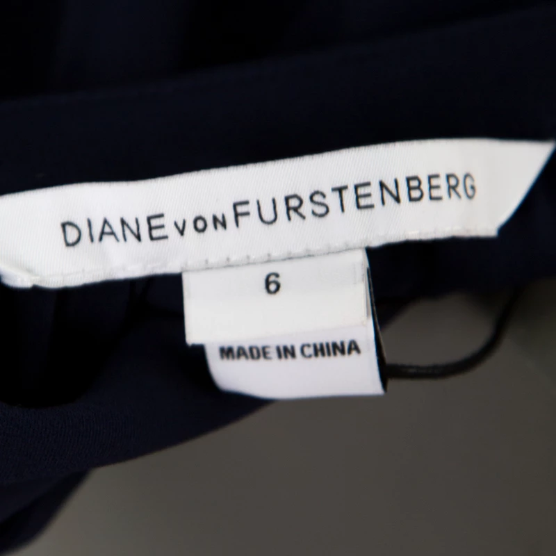 Diane Von Furstenberg Navy Blue Silk Long Sleeve High Low Arden Top M For Women 6 Diane Von Furstenberg Navy Blue Silk Long Sleeve High Low Arden Top M For Women - Image 6