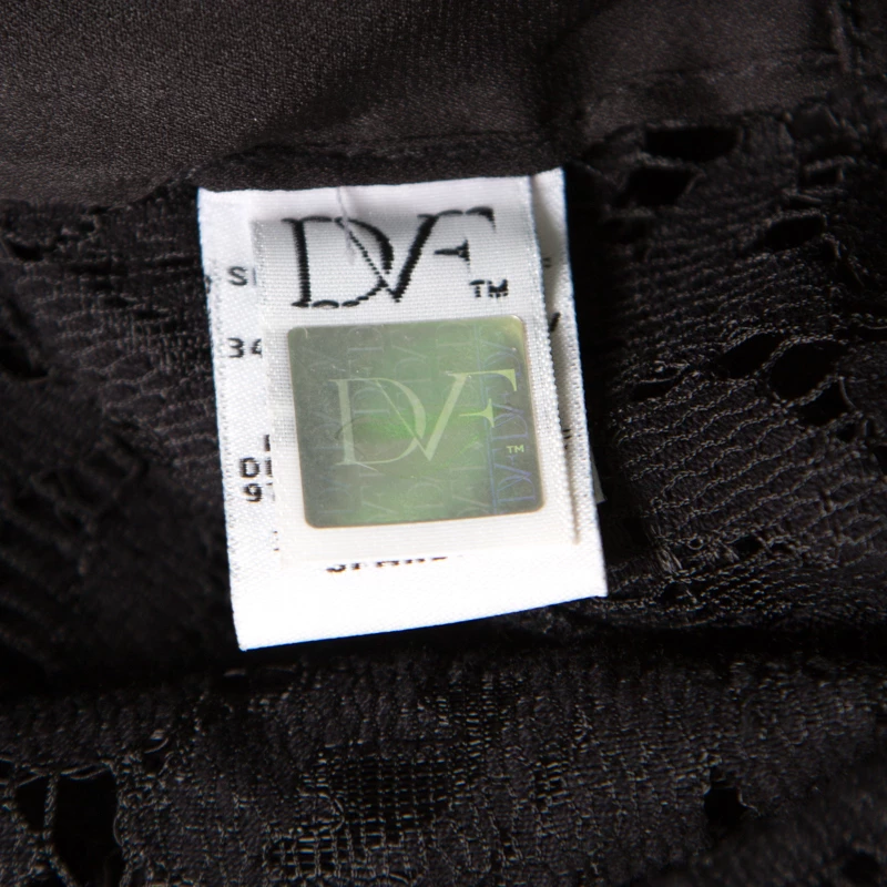 Diane Von Furstenberg Black Scalloped Lace Yeva Crop Top L For Women 5 Diane Von Furstenberg Black Scalloped Lace Yeva Crop Top L For Women - Image 5