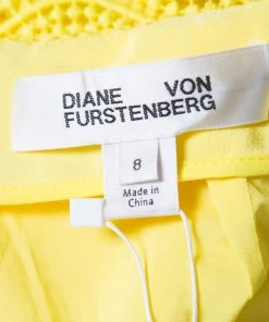 Diane Von Furstenberg Yellow Lace Pencil Skirt M For Women -Diane Von Furstenberg shop luxury women diane von furstenberg new clothes p163695 004