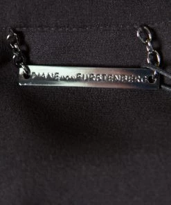 Diane Von Furstenberg Black Silk Georgette Utilitarian Blaine Belted Coat L For Women -Diane Von Furstenberg shop luxury women diane von furstenberg new clothes p165006 006