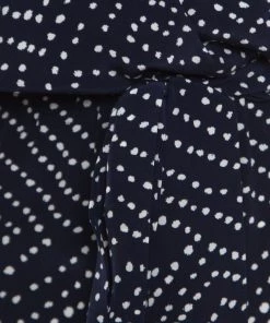 Diane Von Furstenberg Navy Blue And White Dotted Silk Belted Eva Jumpsuit XL For Women -Diane Von Furstenberg shop luxury women diane von furstenberg new clothes p168321 006