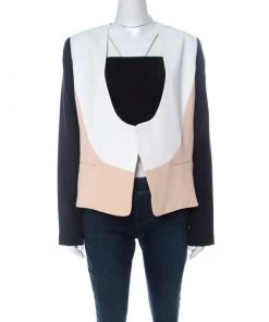 Diane Von Furstenberg Multicolor Crepe Creme Brulee Open Front Feriha Blazer M For Women
