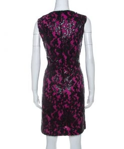 Diane Von Furstenberg Hot Orchid Pink Sequined Kaleb Shift Dress M For Women -Diane Von Furstenberg shop luxury women diane von furstenberg new clothes p233851 002