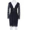 Diane Von Furstenberg Navy Blue Lace Viera Cocktail Dress M For Women