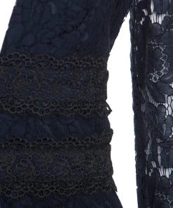 Diane Von Furstenberg Navy Blue Lace Viera Cocktail Dress M For Women -Diane Von Furstenberg shop luxury women diane von furstenberg new clothes p249411 004