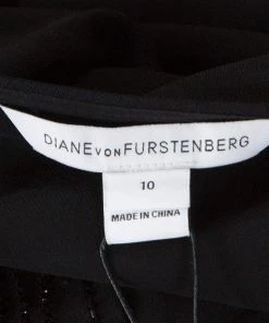 Diane Von Furstenberg Black Embellished Crepe Bella Dress L For Women 10 Diane Von Furstenberg Black Embellished Crepe Bella Dress L For Women -Diane Von Furstenberg shop luxury women diane von furstenberg new clothes p258117 006