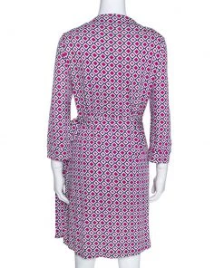Diane Von Furstenberg Pink Geometric Print New Julian Two Mini Wrap Dress XL For Women 8 Diane Von Furstenberg Pink Geometric Print New Julian Two Mini Wrap Dress XL For Women -Diane Von Furstenberg shop luxury women diane von furstenberg new clothes p274595 003