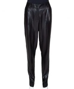 Diane Von Furstenberg Black Naples New Lacquer Trousers M For Women