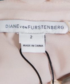 Diane Von Furstenberg Pale Pink Silk Fleurette Dress S For Women -Diane Von Furstenberg shop luxury women diane von furstenberg new clothes p408172 006