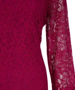 Diane Von Furstenberg Burgundy Zarita Lace Dress L For Women -Diane Von Furstenberg shop luxury women diane von furstenberg new clothes p52889 007