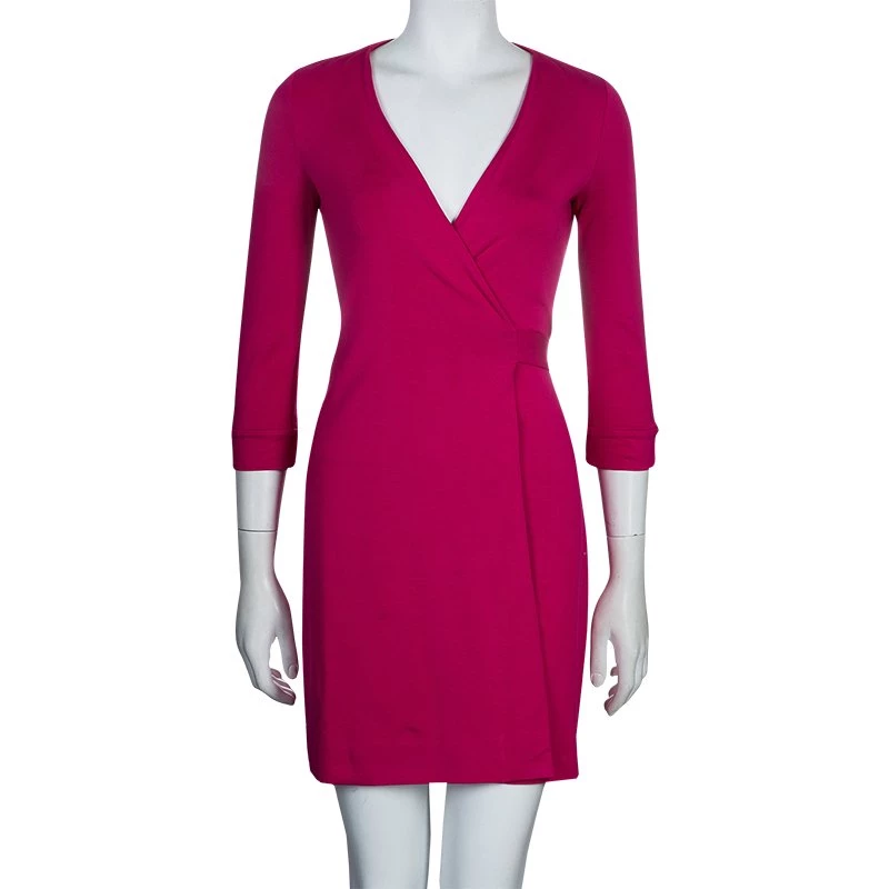 Diane Von Furstenberg New Julian Two Mini Pink Dahlia Wrap Dress S For Women 2 Diane Von Furstenberg New Julian Two Mini Pink Dahlia Wrap Dress S For Women - Image 2