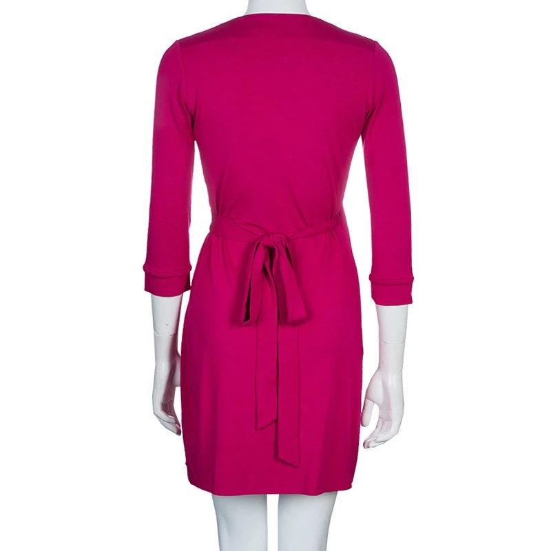 Diane Von Furstenberg New Julian Two Mini Pink Dahlia Wrap Dress S For Women 3 Diane Von Furstenberg New Julian Two Mini Pink Dahlia Wrap Dress S For Women - Image 3