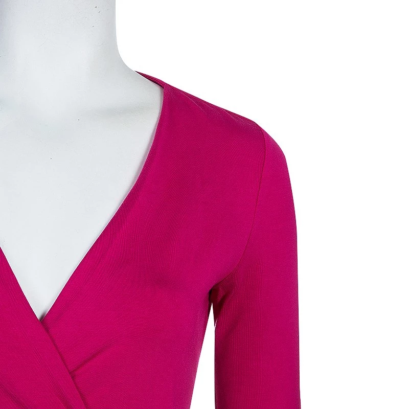 Diane Von Furstenberg New Julian Two Mini Pink Dahlia Wrap Dress S For Women 4 Diane Von Furstenberg New Julian Two Mini Pink Dahlia Wrap Dress S For Women - Image 4