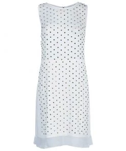 Diane Von Furstenberg White Studded Abriela Embellished Dress M For Women