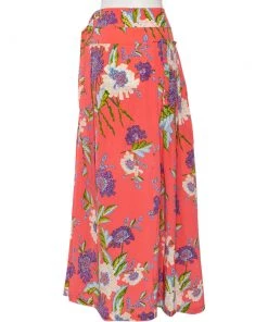 Diane Von Furstenberg Pink Floral Printed Silk Pleated Detail D Ring Wrap Skirt M For Women -Diane Von Furstenberg shop luxury women diane von furstenberg new clothes p566367 002