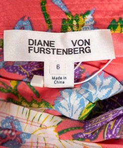 Diane Von Furstenberg Pink Floral Printed Silk Pleated Detail D Ring Wrap Skirt M For Women -Diane Von Furstenberg shop luxury women diane von furstenberg new clothes p566367 003