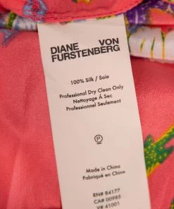 Diane Von Furstenberg Pink Floral Printed Silk Pleated Detail D Ring Wrap Skirt M For Women -Diane Von Furstenberg shop luxury women diane von furstenberg new clothes p566367 005