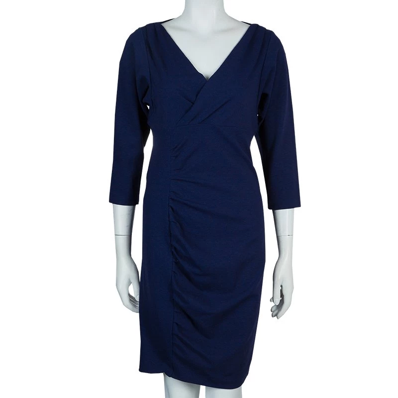 Diane Von Furstenberg Purple Knit Ruched Side Basuto Dress M For Women 2 Diane Von Furstenberg Purple Knit Ruched Side Basuto Dress M For Women - Image 2