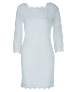 Diane Von Furstenberg White Lace Zarita Long Dress S For Women