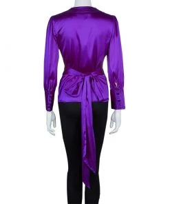 Diane Von Furstenberg Purple Silk Wraparound Long Sleeve Ariana Blouse L For Women 14 Diane Von Furstenberg Purple Silk Wraparound Long Sleeve Ariana Blouse L For Women -Diane Von Furstenberg shop luxury women diane von furstenberg new clothes p58966 003
