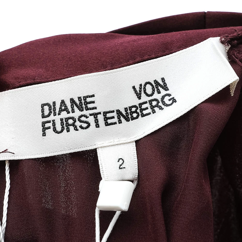 Diane Von Furstenberg Burgundy Silk Satin Cabernet Midi Dress S For Women 5 Diane Von Furstenberg Burgundy Silk Satin Cabernet Midi Dress S For Women - Image 5