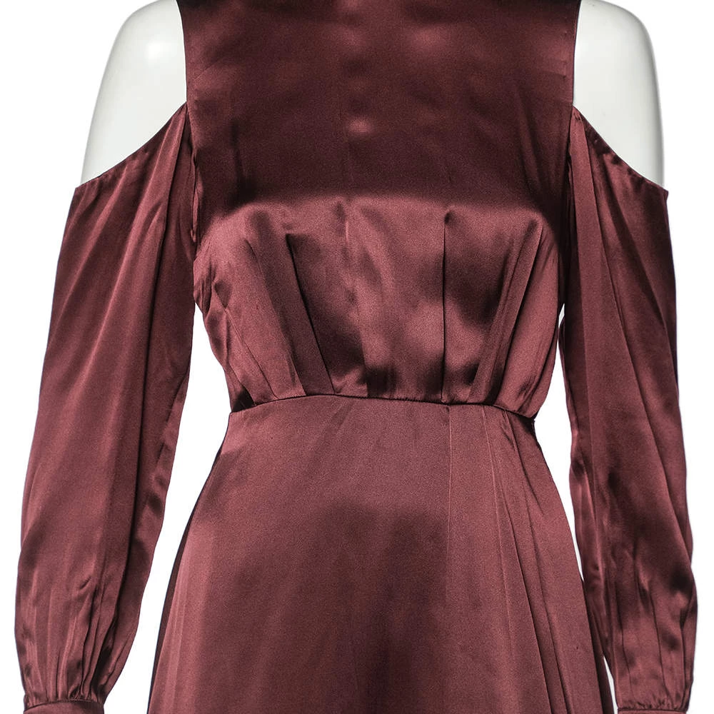 Diane Von Furstenberg Burgundy Silk Satin Cabernet Midi Dress S For Women 4 Diane Von Furstenberg Burgundy Silk Satin Cabernet Midi Dress S For Women - Image 4