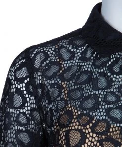 Diane Von Furstenberg Black Lace Colette Embellished Top S For Women -Diane Von Furstenberg shop luxury women diane von furstenberg new clothes p74156 005