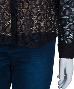 Diane Von Furstenberg Black Lace Colette Embellished Top S For Women -Diane Von Furstenberg shop luxury women diane von furstenberg new clothes p74156 006