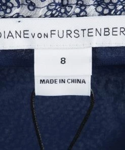 Diane Von Furstenberg Navy Blue Printed Parry Chiffon Long Sleeve Dress M For Women 10 Diane Von Furstenberg Navy Blue Printed Parry Chiffon Long Sleeve Dress M For Women -Diane Von Furstenberg shop luxury women diane von furstenberg new clothes p82692 005