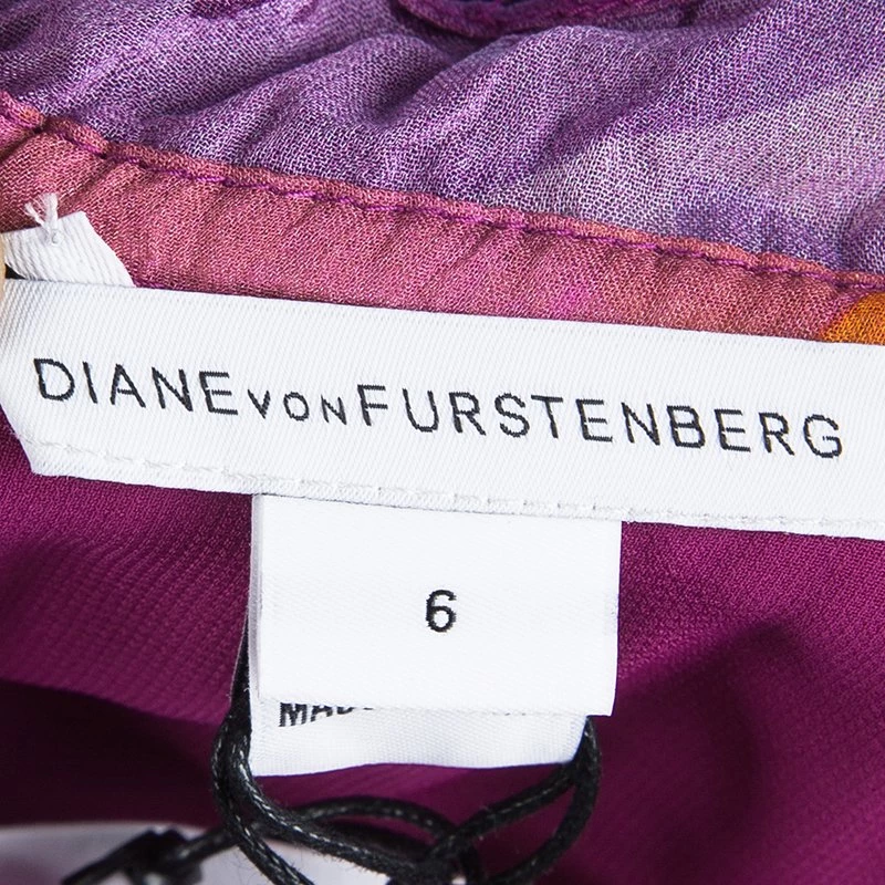 Diane Von Furstenberg Purple Printed Silk Camila Maxi Dress M For Women 5 Diane Von Furstenberg Purple Printed Silk Camila Maxi Dress M For Women - Image 5