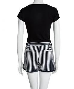 Diane Von Furstenberg Navy Blue And White January Striped Silk Tiffany Print Shorts M For Women -Diane Von Furstenberg shop luxury women diane von furstenberg new clothes p94255 003