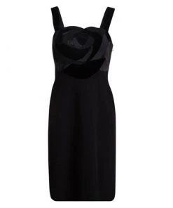 Diane Von Furstenberg Black Floral Patchwork Detail Darling Dress S For Women