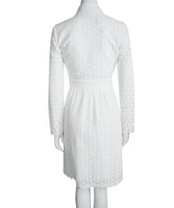 Diane Von Furstenberg White Waldorf Cosmic Lace Cocktail Coat XS For Women -Diane Von Furstenberg shop luxury women diane von furstenberg new clothes p94263 003