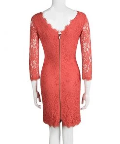 Diane Von Furstenberg Red Hot Coral Zarita Lace Dress S For Women 8 Diane Von Furstenberg Red Hot Coral Zarita Lace Dress S For Women -Diane Von Furstenberg shop luxury women diane von furstenberg new clothes p97138 003
